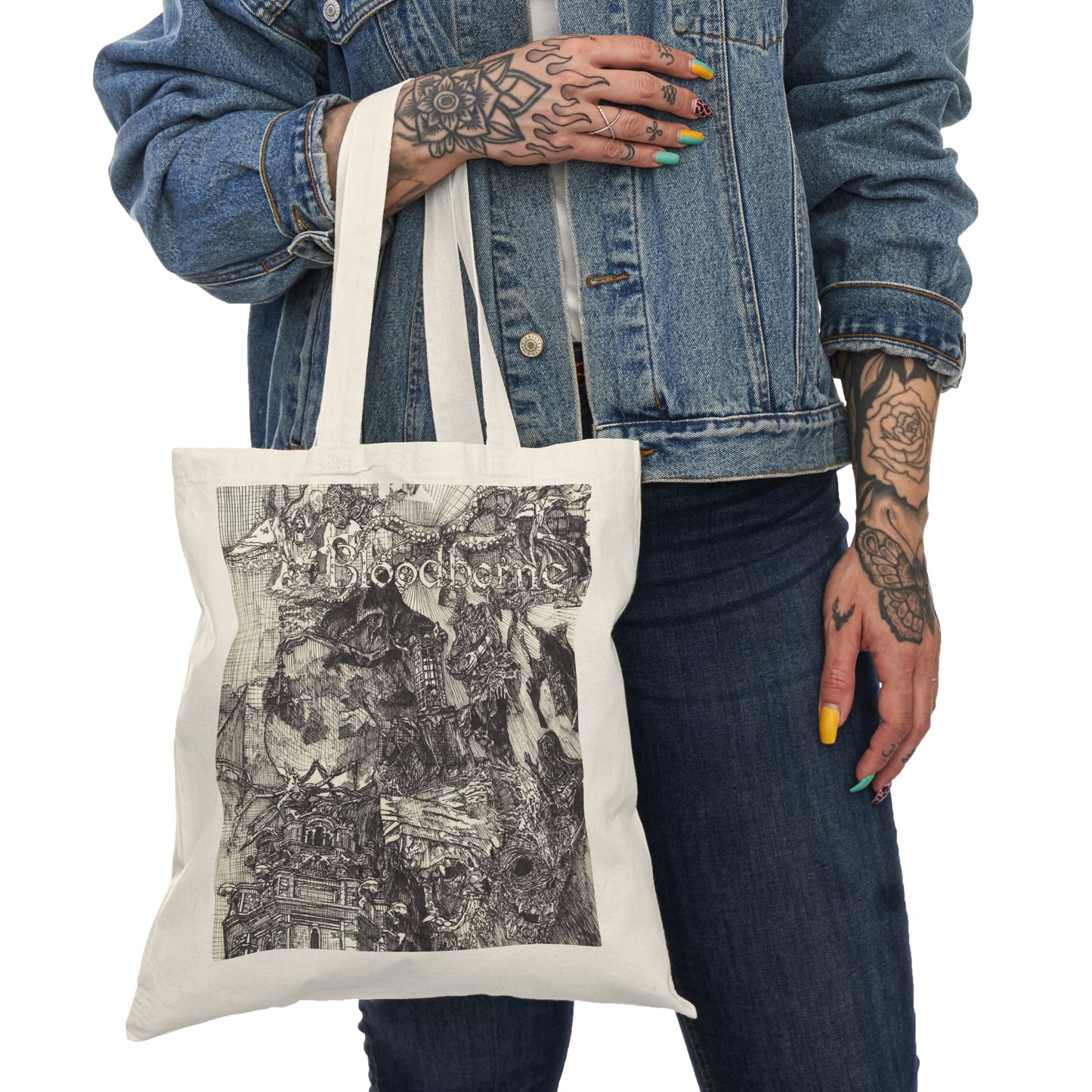 Custom Designed Canvas Tote Bag - Bloodborne