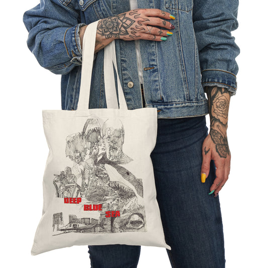 Custom Designed Canvas Tote Bag - Deep Blue Sea